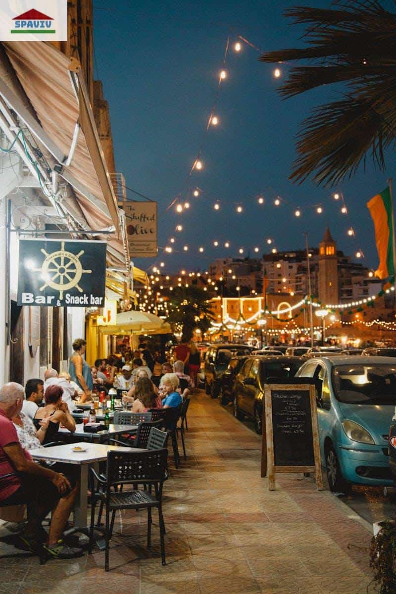 People Eating at Snack Bar Restaurant