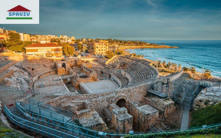 a view of the ruins of a roman theatre