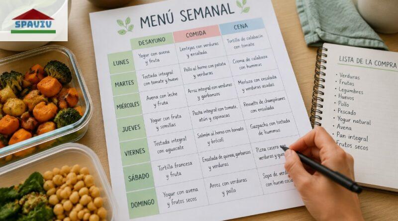 Calendario de menú semanal sano